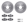 6612-27071 Brake Rotors w/5000 Euro Ceramic Brake Pads Kit with Hardware, 1988-1994 Volvo, Position: Rear - image 1