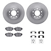 6612-27075 Brake Rotors w/5000 Euro Ceramic Brake Pads Kit with Hardware, 1991-1995 Volvo, Position: Front - image 1