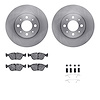 6612-27079 Brake Rotors w/5000 Euro Ceramic Brake Pads Kit with Hardware, 1993-1995 Volvo, Position: Front - image 1