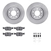 6612-27091 Brake Rotors w/5000 Euro Ceramic Brake Pads Kit with Hardware, 1996-2004 Volvo, Position: Front - image 1