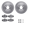 6612-27099 Brake Rotors w/5000 Euro Ceramic Brake Pads Kit with Hardware, 1996-1997 Volvo, Position: Rear - image 1