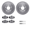 6612-27103 Brake Rotors w/5000 Euro Ceramic Brake Pads Kit with Hardware, 1995-1997 Volvo, Position: Rear - image 1