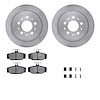 6612-27107 Brake Rotors w/5000 Euro Ceramic Brake Pads Kit with Hardware, 1997-1998 Volvo, Position: Rear - image 1