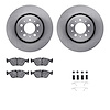 6612-27111 Brake Rotors w/5000 Euro Ceramic Brake Pads Kit with Hardware, 1998-2004 Volvo, Position: Front - image 1