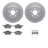 6612-27119 Brake Rotors w/5000 Euro Ceramic Brake Pads Kit with Hardware, 1999-2009 Volvo, Position: Rear - image 1