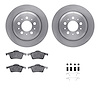6612-27131 Brake Rotors w/5000 Euro Ceramic Brake Pads Kit with Hardware, 1999-2000 Volvo, Position: Rear - image 1