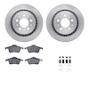 6612-27135 Brake Rotors w/5000 Euro Ceramic Brake Pads Kit with Hardware, 2000-2000 Volvo, Position: Rear - image 1