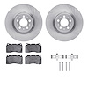 6612-27139 Brake Rotors w/5000 Euro Ceramic Brake Pads Kit with Hardware, 2004-2007 Volvo, Position: Front - image 1