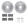 6612-27143 Brake Rotors w/5000 Euro Ceramic Brake Pads Kit with Hardware, 2004-2007 Volvo, Position: Rear - image 1