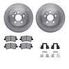 6612-27154 Brake Rotors w/5000 Euro Ceramic Brake Pads Kit with Hardware, 2008-2008 Volvo, Position: Rear - image 1