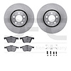 6612-27179 Brake Rotors w/5000 Euro Ceramic Brake Pads Kit with Hardware, 2003-2009 Volvo, Position: Front - image 1