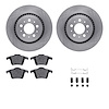 6612-27183 Brake Rotors w/5000 Euro Ceramic Brake Pads Kit with Hardware, 2003-2014 Volvo, Position: Rear - image 1