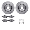 6612-27195 Brake Rotors w/5000 Euro Ceramic Brake Pads Kit with Hardware, 2008-2015 Land Rover, Position: Front - image 1