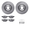 6612-27199 Brake Rotors w/5000 Euro Ceramic Brake Pads Kit with Hardware, 2010-2016 Volvo, Position: Front - image 1