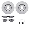 6612-27207 Brake Rotors w/5000 Euro Ceramic Brake Pads Kit with Hardware, 2003-2014 Volvo, Position: Front - image 1