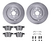 6612-27223 Brake Rotors w/5000 Euro Ceramic Brake Pads Kit with Hardware, Fits Select Multiple Makes/Models, Position: Rear