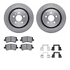 6612-27243 Brake Rotors w/5000 Euro Ceramic Brake Pads Kit with Hardware, 2016-2018 Volvo, Position: Rear - image 1