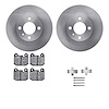 6612-31015 Brake Rotors w/5000 Euro Ceramic Brake Pads Kit with Hardware, 1977-1977 BMW, Position: Front - image 1