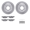 6612-31055 Brake Rotors w/5000 Euro Ceramic Brake Pads Kit with Hardware, 1981-1986 BMW, Position: Rear - image 1