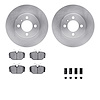 6612-31062 Brake Rotors w/5000 Euro Ceramic Brake Pads Kit with Hardware, 1984-1991 BMW, Position: Front - image 1