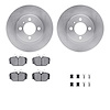 6612-31063 Brake Rotors w/5000 Euro Ceramic Brake Pads Kit with Hardware, 1984-1991 BMW, Position: Front - image 1