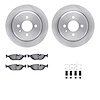 6612-31067 Brake Rotors w/5000 Euro Ceramic Brake Pads Kit with Hardware, 1984-1991 BMW, Position: Rear - image 1