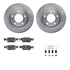 6612-31083 Brake Rotors w/5000 Euro Ceramic Brake Pads Kit with Hardware, 1988-1991 BMW, Position: Front - image 1