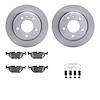6612-31099 Brake Rotors w/5000 Euro Ceramic Brake Pads Kit with Hardware, 1988-1991 BMW, Position: Rear - image 1