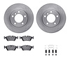 6612-31106 Brake Rotors w/5000 Euro Ceramic Brake Pads Kit with Hardware, 1991-1998 BMW, Position: Front - image 1