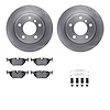 6612-31111 Brake Rotors w/5000 Euro Ceramic Brake Pads Kit with Hardware, 1991-1999 BMW, Position: Rear - image 1