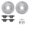 6612-31119 Brake Rotors w/5000 Euro Ceramic Brake Pads Kit with Hardware, 2000-2000 BMW, Position: Front - image 1