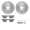 6612-31123 Brake Rotors w/5000 Euro Ceramic Brake Pads Kit with Hardware, 1991-2001 BMW, Position: Rear - image 1