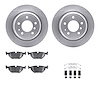 6612-31131 Brake Rotors w/5000 Euro Ceramic Brake Pads Kit with Hardware, 1991-1995 BMW, Position: Rear - image 1