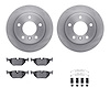 6612-31145 Brake Rotors w/5000 Euro Ceramic Brake Pads Kit with Hardware, 1995-1999 BMW, Position: Rear - image 1