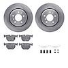6612-31153 Brake Rotors w/5000 Euro Ceramic Brake Pads Kit with Hardware, 1995-2003 BMW, Position: Rear - image 1