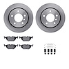 6612-31157 Brake Rotors w/5000 Euro Ceramic Brake Pads Kit with Hardware, 1996-2005 BMW, Position: Rear - image 1