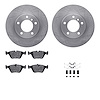 6612-31161 Brake Rotors w/5000 Euro Ceramic Brake Pads Kit with Hardware, 1996-2003 BMW, Position: Front - image 1