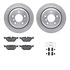 6612-31165 Brake Rotors w/5000 Euro Ceramic Brake Pads Kit with Hardware, 1996-2003 BMW, Position: Rear - image 1