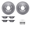 6612-31169 Brake Rotors w/5000 Euro Ceramic Brake Pads Kit with Hardware, 1996-2002 BMW, Position: Rear - image 1