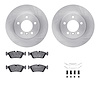 6612-31173 Brake Rotors w/5000 Euro Ceramic Brake Pads Kit with Hardware, 1999-2008 BMW, Position: Front - image 1