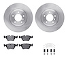 6612-31181 Brake Rotors w/5000 Euro Ceramic Brake Pads Kit with Hardware, 2001-2008 BMW, Position: Front - image 1