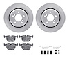 6612-31189 Brake Rotors w/5000 Euro Ceramic Brake Pads Kit with Hardware, 2000-2006 BMW, Position: Rear - image 1