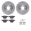 6612-31197 Brake Rotors w/5000 Euro Ceramic Brake Pads Kit with Hardware, 2000-2003 BMW, Position: Front - image 1