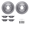 6612-31200 Brake Rotors w/5000 Euro Ceramic Brake Pads Kit with Hardware, 2001-2005 BMW, Position: Rear - image 1