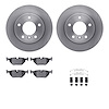 6612-31223 Brake Rotors w/5000 Euro Ceramic Brake Pads Kit with Hardware, 2003-2006 BMW, Position: Rear - image 1