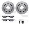 6612-31227 Brake Rotors w/5000 Euro Ceramic Brake Pads Kit with Hardware, 2003-2008 BMW, Position: Rear - image 1