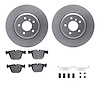 6612-31243 Brake Rotors w/5000 Euro Ceramic Brake Pads Kit with Hardware, 2004-2010 BMW, Position: Rear - image 1