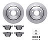 6612-31251 Brake Rotors w/5000 Euro Ceramic Brake Pads Kit with Hardware, 2004-2010 BMW, Position: Rear - image 1