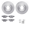 6612-31259 Brake Rotors w/5000 Euro Ceramic Brake Pads Kit with Hardware, 2007-2013 BMW, Position: Front - image 1