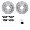 6612-31263 Brake Rotors w/5000 Euro Ceramic Brake Pads Kit with Hardware, 2006-2013 BMW, Position: Rear - image 1